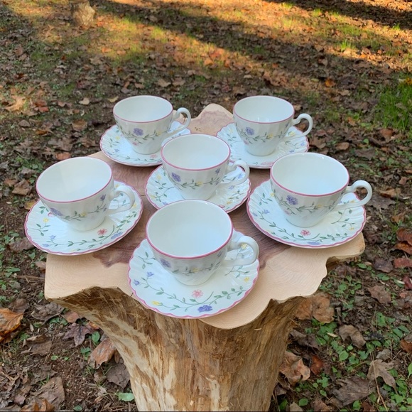 6 X Johnson Brothers Summer Chintz tea coffer flat cups and saucers sets - Picture 3 of 14